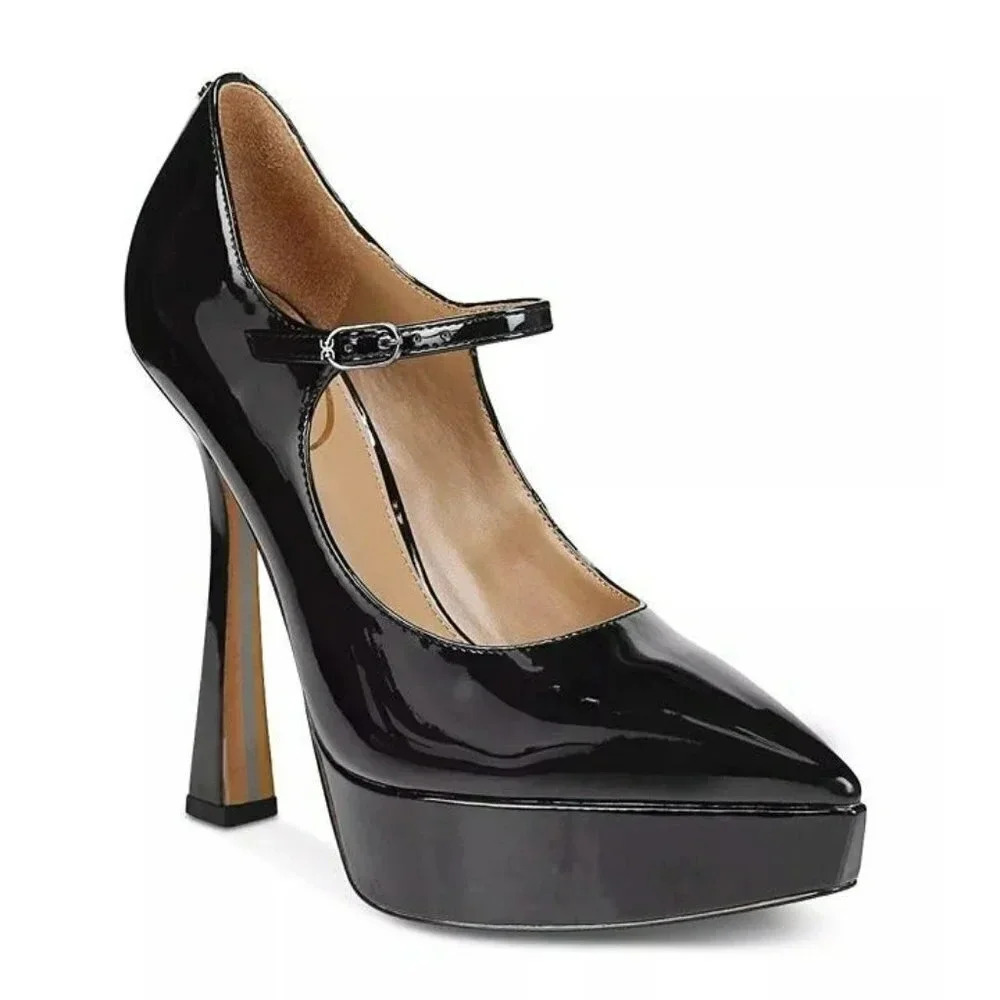 Sam Edelman Black Patent Mary Jane Platform Pumps